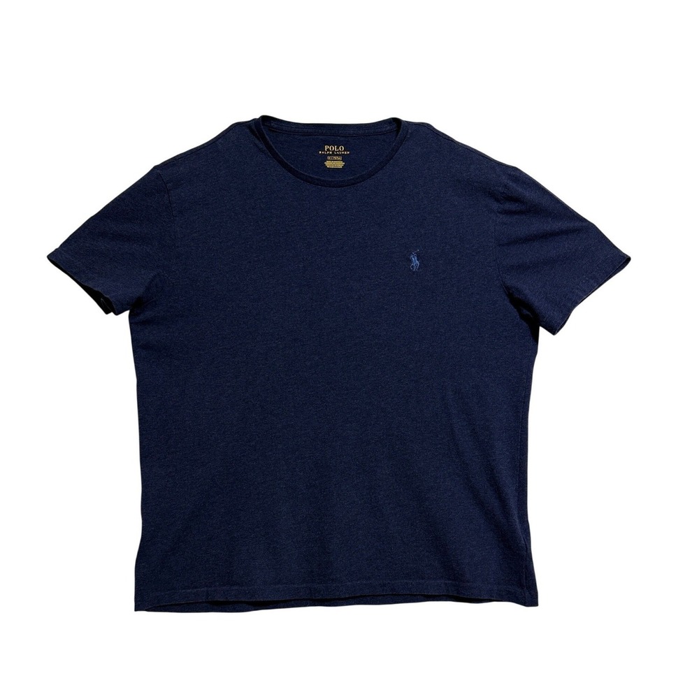 Polo Ralph Lauren Mens M Navy Blue Heather T-Shirt Short Sleeve‎ Pony Logo